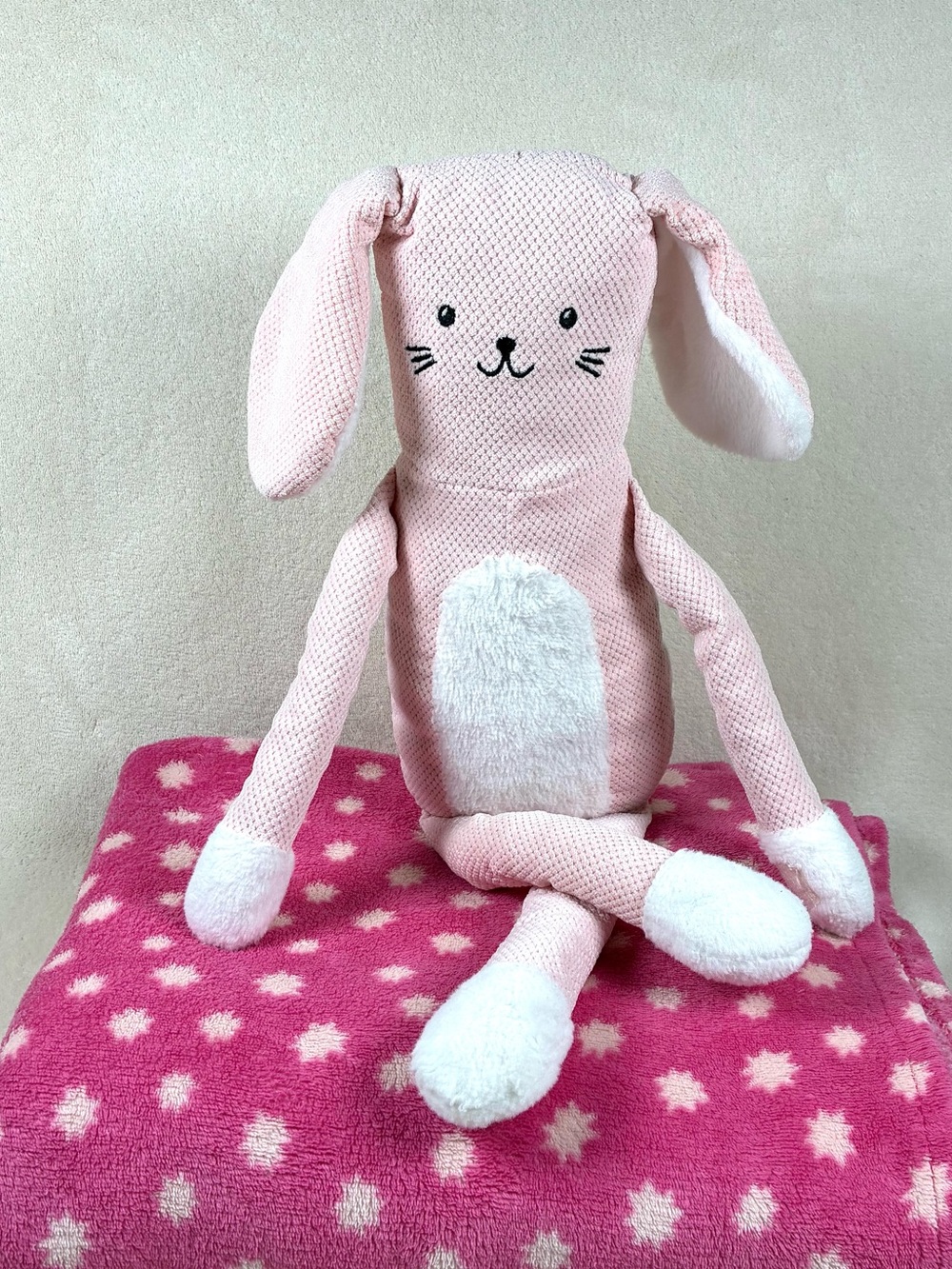 Pillowfort Pink Plush Bunny with White Accents
